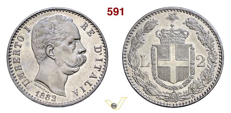 UMBERTO I  (1878-1900)  2 Lire ... 