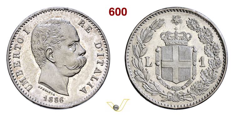 UMBERTO I  (1878-1900)  1 Lira ... 