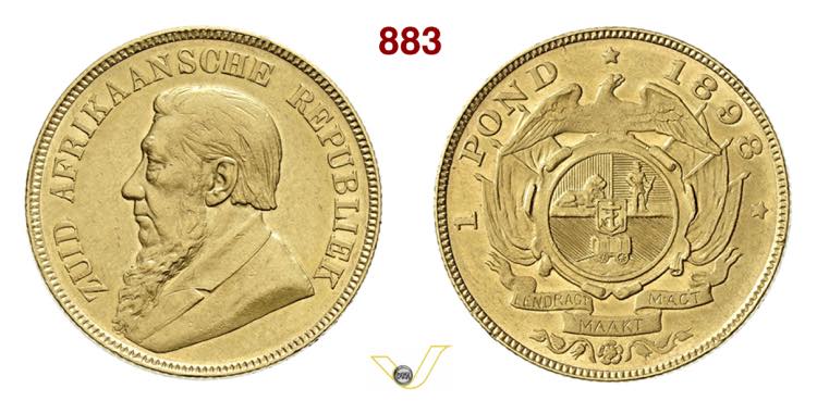 SUD AFRICA  1 Pound 1898   Fb.  2  ... 