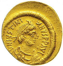 GIUSTINIANO  (527-565)  Tremisse.  ... 