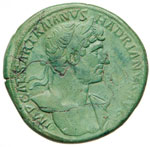 ADRIANO  (117-138)  Sesterzio.  D/ Busto ... 