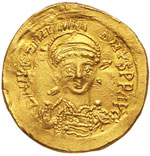 GIUSTINIANO  (527-565)  Solido di stile ... 