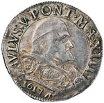 PAOLO V  (1605-1621)  Mezzo Franco 1617, ... 