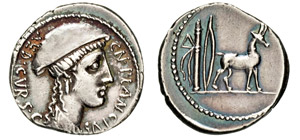 PLANCIA - Cn. Plancius  (55 a.C.)  Denario.  ... 