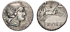 RUTILIA - L. Rutilius Flaccus  (77 a.C.)  ... 