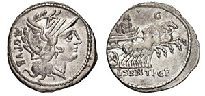 SENTIA - L. Sentius C.f.  (101 a.C.)  ... 