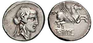 TITIA - Q. Titius  (90 a.C.)  Denario.   B. ... 