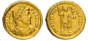VALENTE  (364-378)  Solido (Antiochia)  D/ ... 