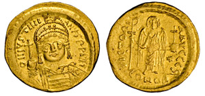 GIUSTINIANO  (527-565)  Solido, ... 