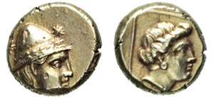 MYTILENE - LESBOS    (375-326 a.C.)  Hekte.  ... 