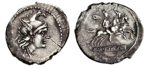 ANONIME  (211-208 a.C.)  Quinario.   B. 33   ... 