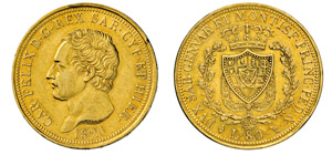 CARLO FELICE  (1821-1831)  80 Lire 1826 ... 