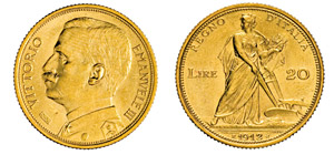 VITTORIO EMANUELE III  (1900-1946)  20 Lire ... 