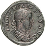 FILIPPO II  (247-249)  Sesterzio.  D/ Busto ... 