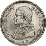 PIO IX  (1846-1878)  50 Baiocchi 1853 VIII, ... 