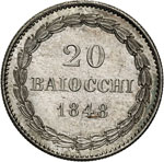 PIO IX  (1846-1878)  20 Baiocchi ... 
