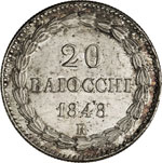 PIO IX  (1846-1878)  20 Baiocchi ... 