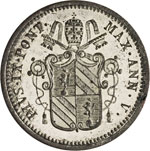 PIO IX  (1846-1878)  Mezzo Baiocco 1851 V, ... 