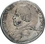 CLEMENTE XI  (1700-1721)  Mezza Piastra A. ... 
