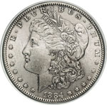 U.S.A. - Dollaro Morgan 1884 CC entro slab ... 