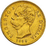 UMBERTO I  (1878-1900)  20 Lire 1889 Roma.   ... 