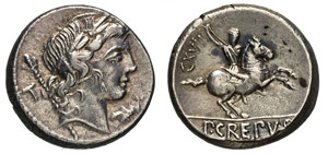 CREPUSIA - Pub. Crepusius (82 a.C.) Denario. ... 