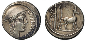 PLANCIA - Cn. Plancius (55 a.C.) Denario.  ... 