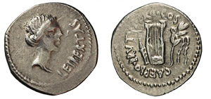 BRUTO - Caepio Brutus (43-42 a.C.) Denario.  ... 