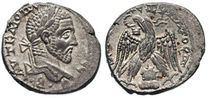 MACRINO (217-218) Tetradramma, Seleucis e ... 