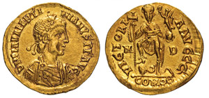 VALENTINIANO III (425-455) Solido, Milano. ... 