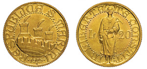 ROMA - SAN MARINO (1864-1938) 20 e 10 Lire ... 