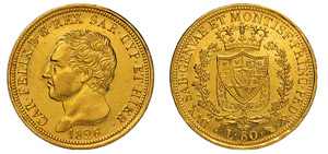 CARLO FELICE (1821-1831) 80 Lire 1826 ... 