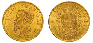 VITTORIO EMANUELE II (1861-1878) 10 Lire ... 