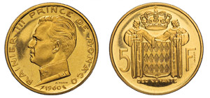 MONACO - RANIERI III (1949-2005) 5 Franchi ... 