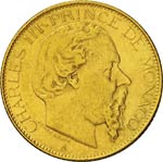 MONACO  CARLO III  (1856-1889)  20 Franchi ... 