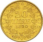 PIO IX  (1846-1878)  20 Lire 1870 ... 