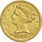 USA      5 Dollari 1844 - Zecca di Carson ... 