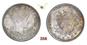 CUBA - Souvenir Peso 1897.   Bruce XM3   Ag  ... 
