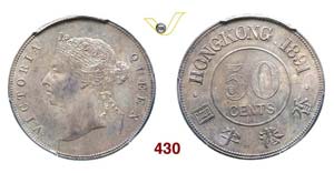 HONG KONG - VICTORIA  (1837-1901)  50 Cents ... 