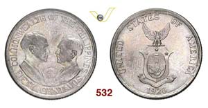 PHILIPPINES - 50 Centavos 1936.   Kr. 176   ... 