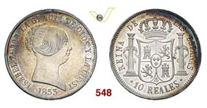 SPAIN - ISABELLA II  (1833-1868)  10 Reales ... 