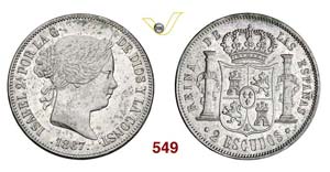 SPAIN - ISABELLA II  (1833-1868)  2 Escudos ... 