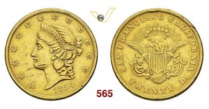 UNITED STATES OF AMERICA - 20 Dollars 1854 ... 