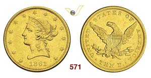 UNITED STATES OF AMERICA - 10 Dollars 1861 ... 