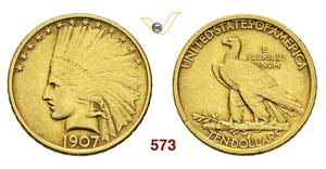 UNITED STATES OF AMERICA - 10 Dollars 1907 ... 