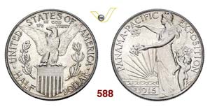 UNITED STATES OF AMERICA - 1/2 Dollaro 1915 ... 