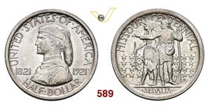 UNITED STATES OF AMERICA - 1/2 Dollaro 1921, ... 