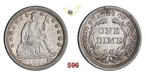 UNITED STATES OF AMERICA - Dime 1855 seated ... 