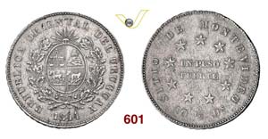 URUGUAY - REPUBBLICA  (1825-...)  Peso 1844 ... 