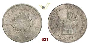 ARGENTINA  CORDOBA -   8 Reales 1852.   Kr. ... 